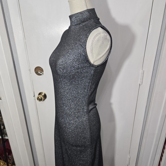 Gap Metallic Mockneck Midi Dress Sz Small Tall Like New - Picture 3 of 10